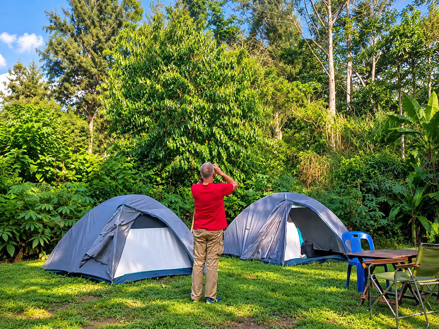 Guests staying at Little Monkey Camp near Kibale National Park